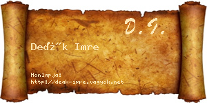 Deák Imre névjegykártya