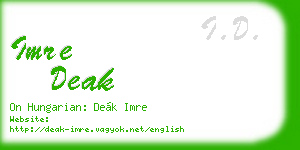 imre deak business card